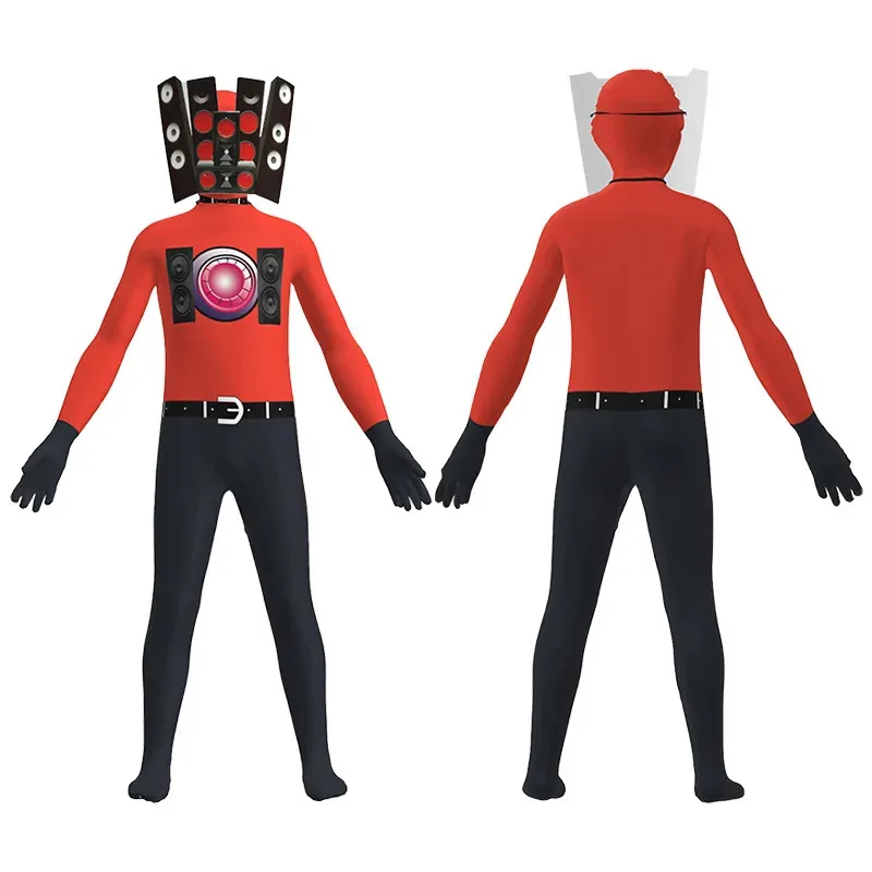 dd12Speakerman Titan Camera Audio Skibidi Toilet Costume Monitor TV Man Bodysuit Boy Jumpsuit Kids Christmas Halloween Birthday