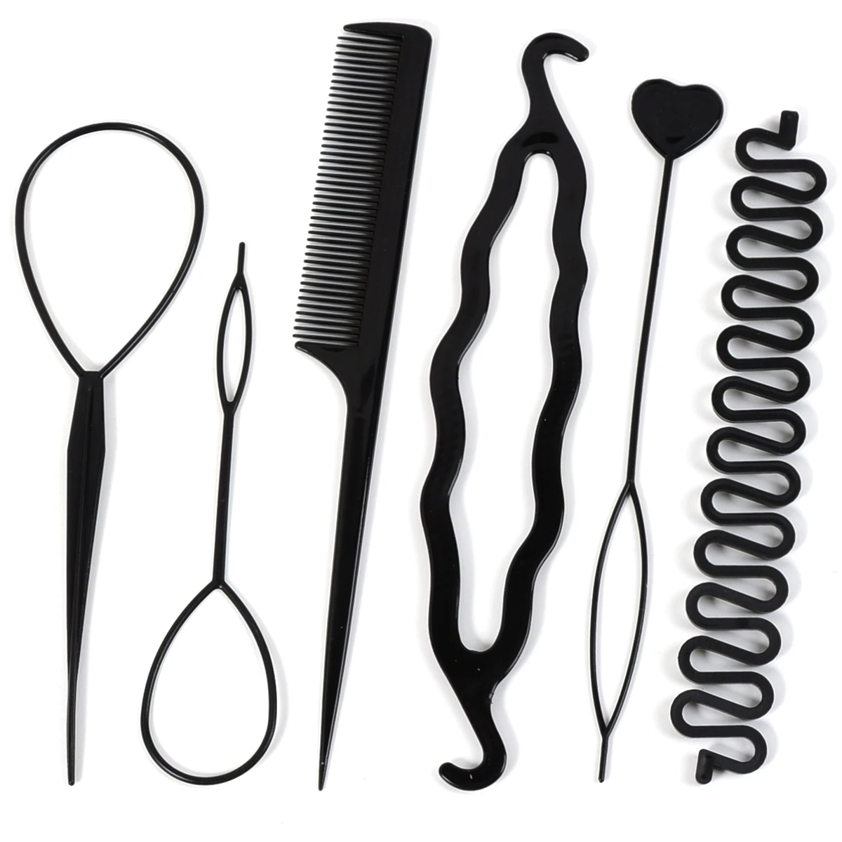 6 unids/set de herramientas trenzadas de pelo mágico múltiple para mujer y niña, máquina para hacer moños con forma de donut, horquillas, pinza para el pelo torcida, herramienta de estilismo, accesorio para el cabello