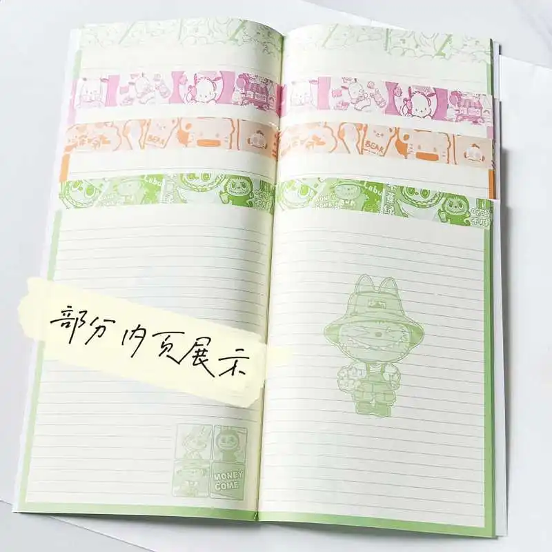 4pcs Anime Notebook Stitch Sanrio Labubu Chiikawa Mikko B5 Notebook Cute Mini Book Draft Notepad Student Writing Stationery