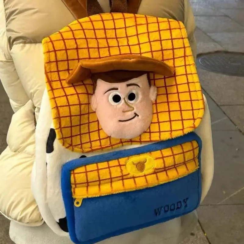 Disney Toystory Anime Woody bambini zaino scuola borsa confortevole carino grande capacità peluche Denim Plaid zaino borsa da viaggio