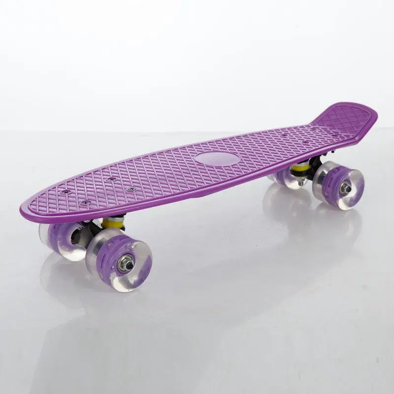 22 Inch Small Fish Board Plastic Banana Single Rocker Pu Flash Wheel Children Adult Four Road Brush Street Scooter