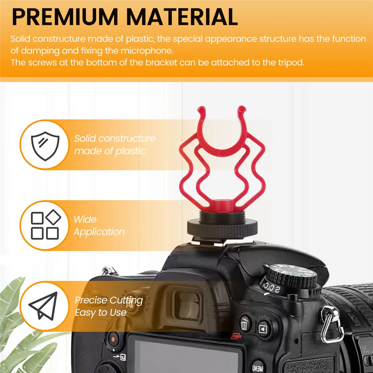 BISM1 2PCS Universal ไมโครโฟน Wavy Shock Mount Adapter พลาสติกไมโครโฟน Mount สําหรับ Boya By-mm1