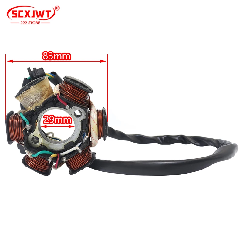 6 Coils Magneto Stator Coil for 49cc 50cc 70cc 90cc 110cc 125cc 150cc GY6 Moped ATV Scooter Go Kart TaoTao Dirt Bike 4-Stroke