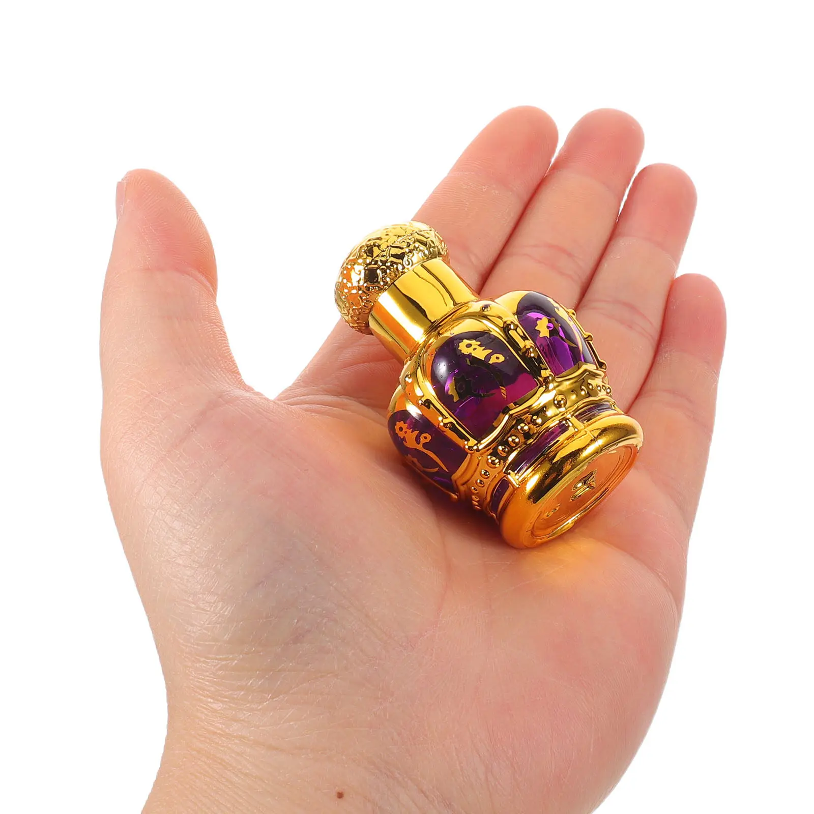 2Pcs Mini Glass Rollerball Bottles Leakproof for Essential Oil Holy Water Perfume Portable 12Ml Decorative Roll on Oil Container