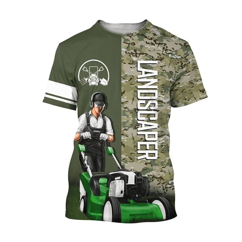 Gardener Landscaper T-Shirts 3D Print Men Women Uniform Casual Short Sleeve T Shirt Workwear Harajuku Y2k Tees Kid Tops Clothing