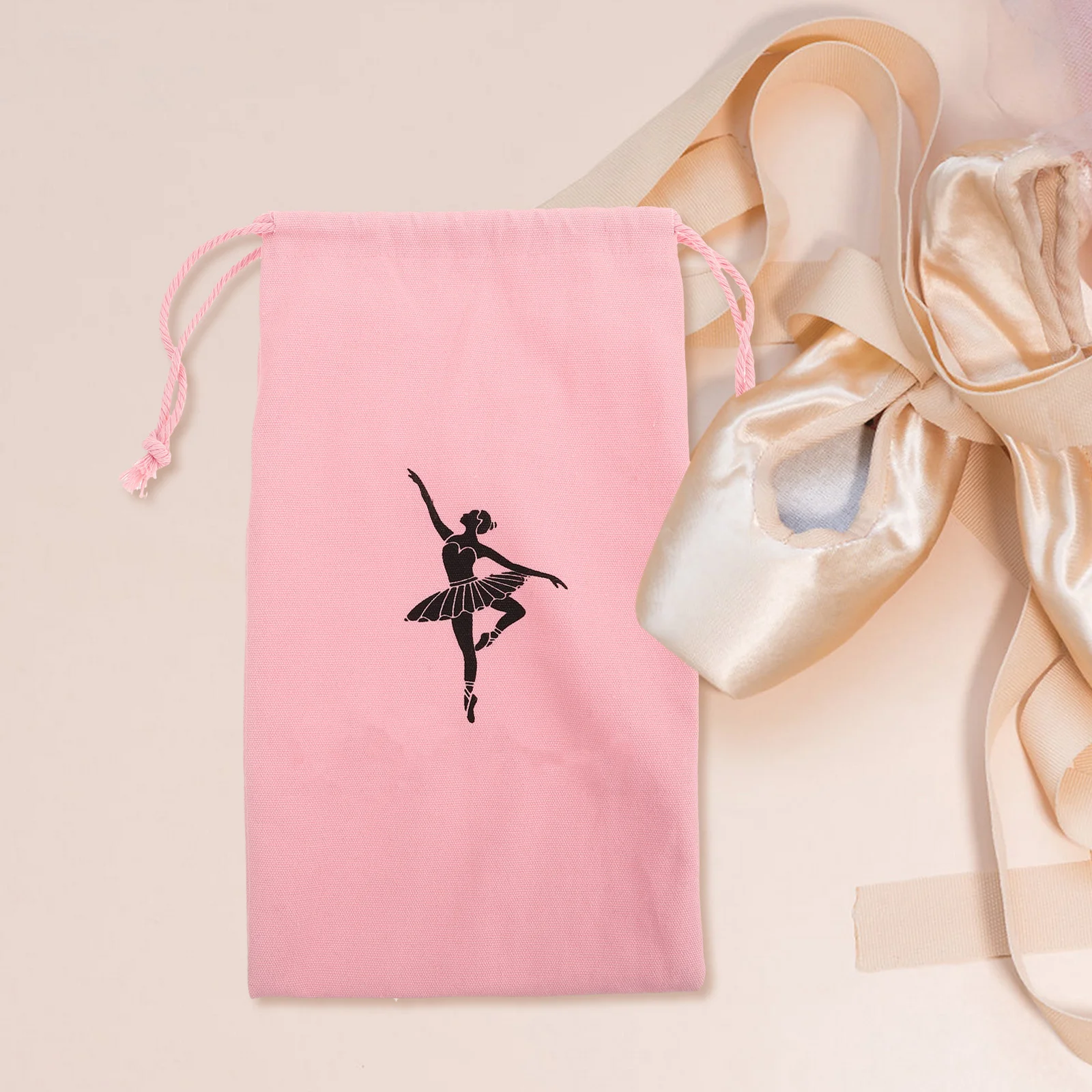 

Ballet Dance Shoe Bag Drawstring Shoe Pouch Soft Canvas Material Portable Organizer for Travel Class Performance Daily Use