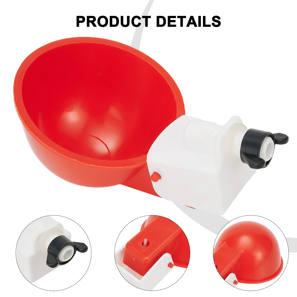 Cups Chicken Waterer All Poultry 4PCS Automatic Chicken Drinker Chicken Duck Quail Poultry Drinker Red Watering Cups Brand New