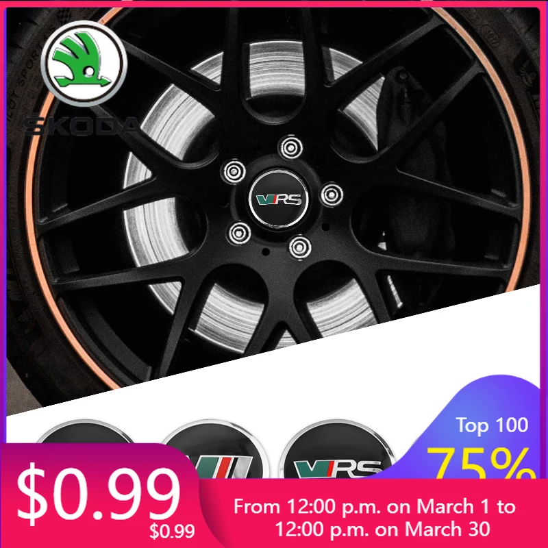 

Car Sticker 2025 New 4Pcs Car Wheel Center Hub Cap Rim Cover Stickers Accessories For Skoda Yeti Derivati Rapid Scala Vrs A4 A6