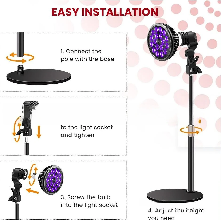 LED Acne Light Therapy 54W Bulb Blue 455nm For Anti-Acne Skincare, Red Light Therapy Red 660nm Infrared 850nm For Body