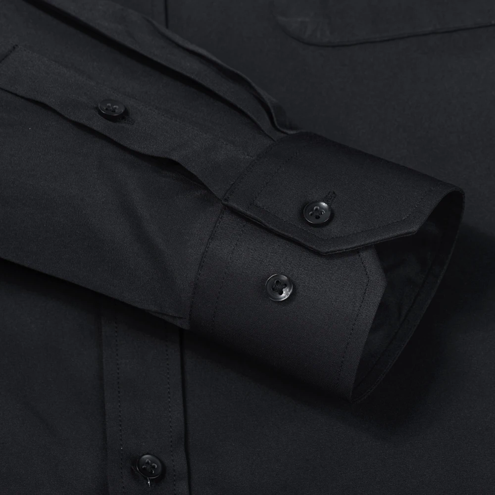 قمصان رجالية ذات ياقة مربوطة مع جيب وأكمام طويلة وياقة الماندرين وقميص متعدد الاستخدامات وقميص سادة للأنشطة التجارية