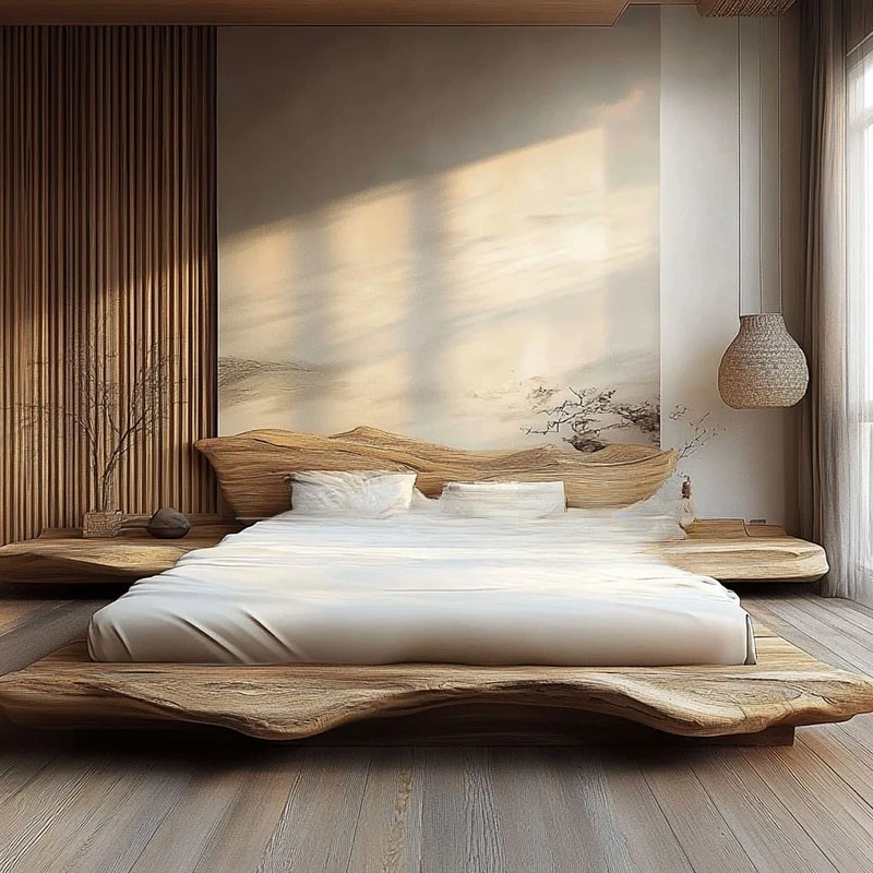 meters simple master bedroom high-end atmospheric double bed medium ancient style all solid wood wedding bed