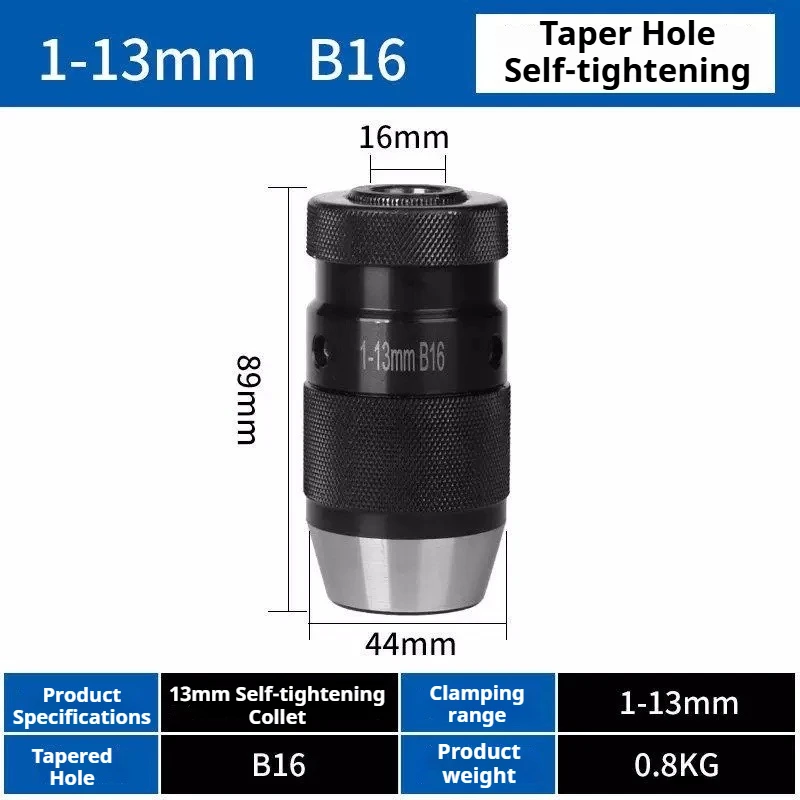 B10 B12 B16 B18 B22 Heavy Duty Lathe Drill Chuck Self Tighten Taper for CNC Drilling Machine Tool