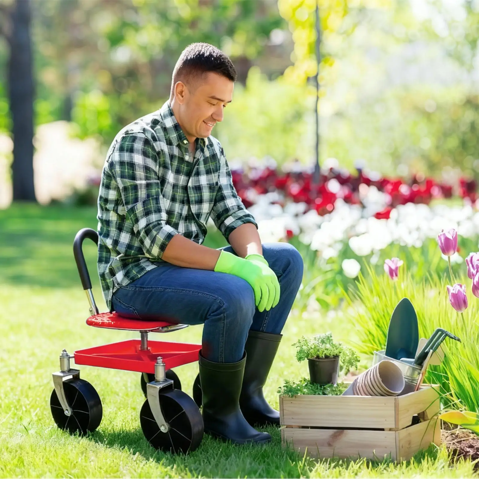 rolling-garden-seat-garden-scooter-with-steering-handle-and-tool-tray-150kg-weight-capacity-outdoor-lawn-chair-for-branch