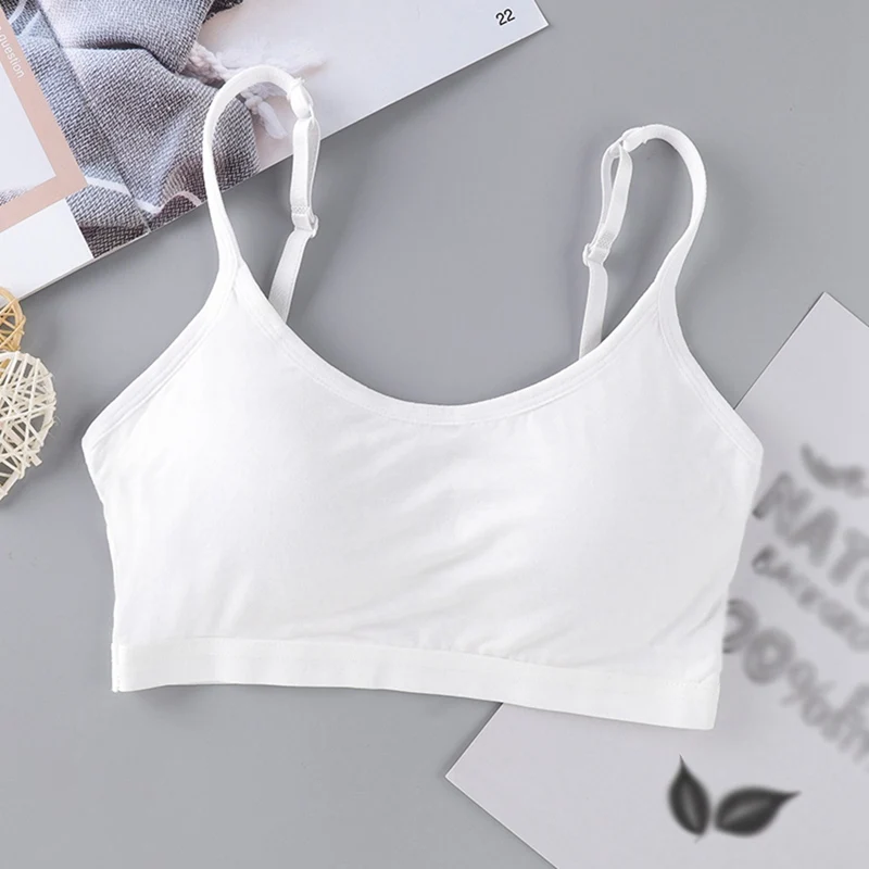 1pcs Adjustable Cotton Bras for Kids Girls Breathable Teenager Bras Children\'s Breast Care Underwear Sweat Absorbent Soft Bras