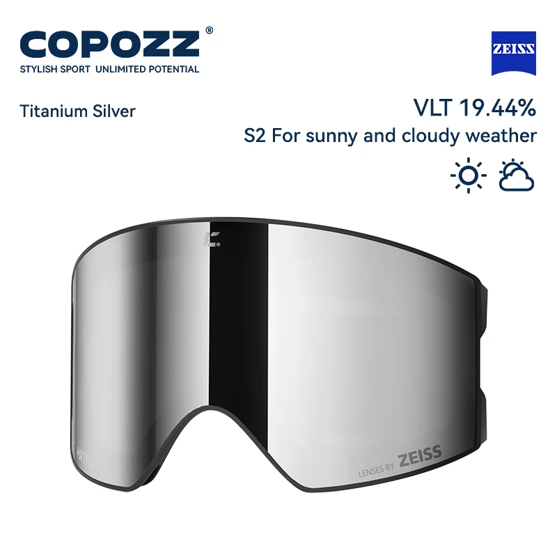 COPOZZ 24100 ZEISS Ski Goggles Magnetic Replacement Lenses Cylindrical lens