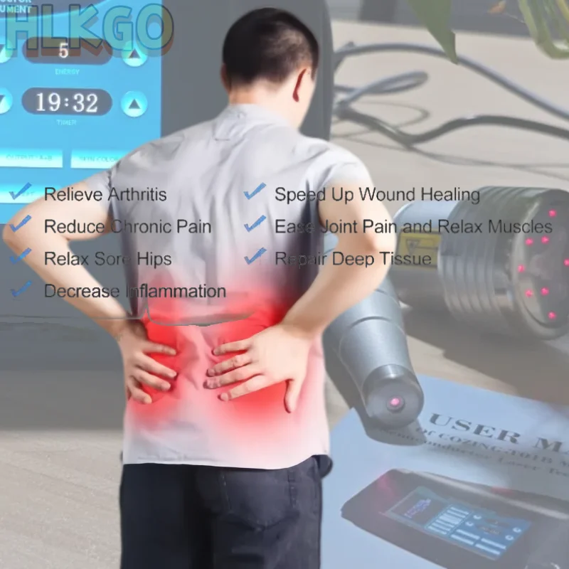 

HLKGO 808nm 650nm Холодный лазерный физиотерапевтический прибор для эффективного облегчения боли в спине и шее