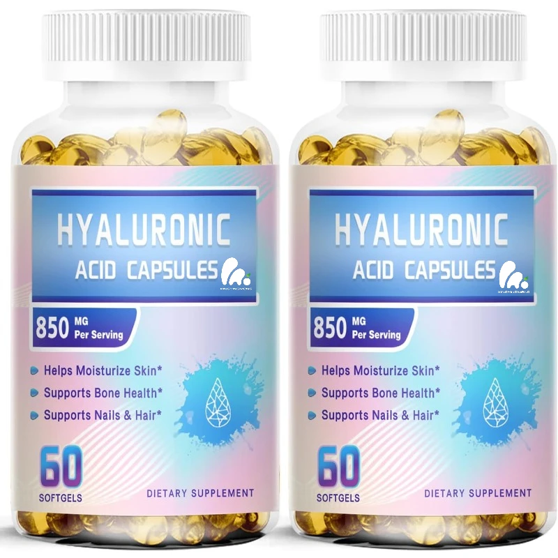 850mg dietary hyaluronic acid capsules, skin moisturizing, joint lubrication, eye health, hair and nail growth support