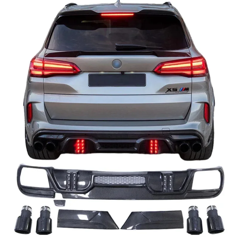 Car Part  F95 X5 X5M Upgrd Carbon Fiber Body Kit for  F95 X5M Rear Bumper LD Style Diffuser  2020+