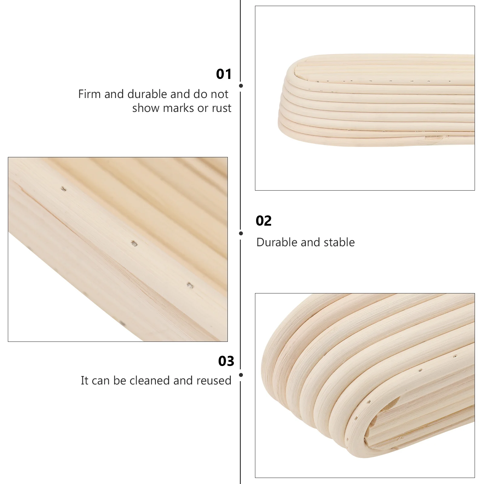 

1pc Bread Proofing Basket Rattan Woven Dough Rising Mold For Baking Long Bread Basket Baking Container Kitchen Bar Tools