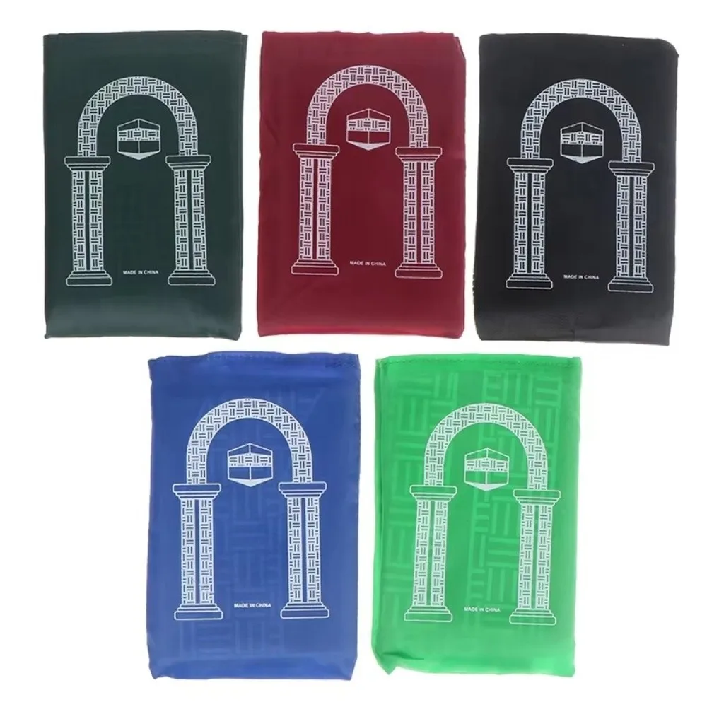 Portable Polyester Prayer Mat Waterproof Print Muslim Prayer Mat Lightweight Easy Carrying Prayer Rug Travel Prayer