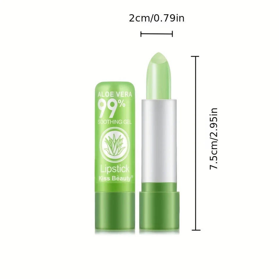 Aloe Vera Lip Balm, Moisturizing Waterproof Anti-dryness Lip Lotion, Temperature-sensitive Color-changing Lipstick
