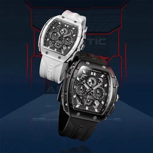 Imagen 1 del producto Mark Fairwhale 5670 reloj de cuarzo informal para hombre cronógrafo calendario luminoso impermeable silicona deportes relojes de moda para hombre