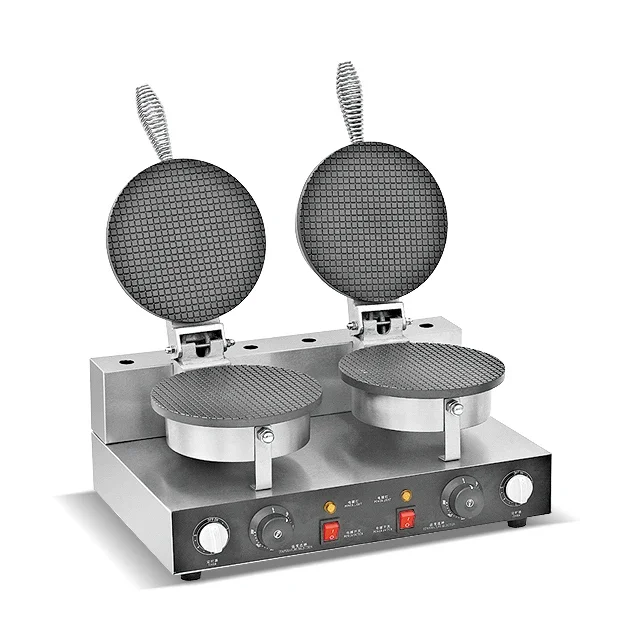 Commercial Restaurant Mini Home Use Stainless Steel Snack Machine 1-Plate Circle Waffle Baker