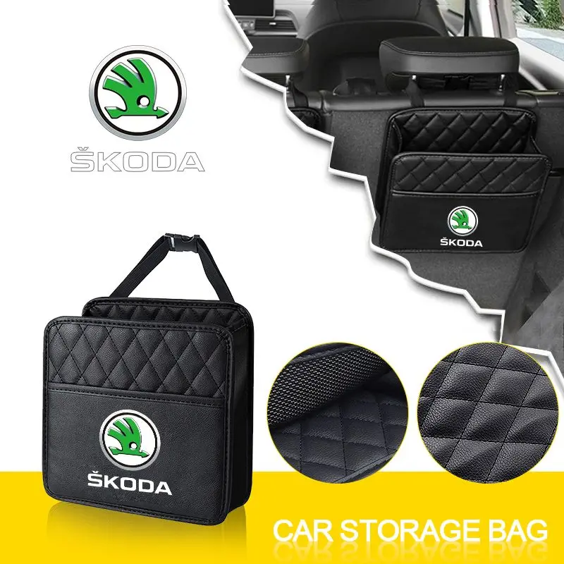 Car Storage Bag Multi-function Seat Back Storage Pocket Suspension For Skoda Octavia Fabia Kamiq Kapoq Kodiaq Rapid SCALA Superb