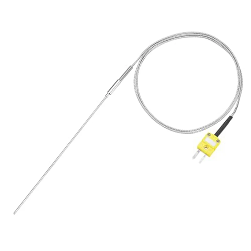 K Type Thermocouple With Plug, Meter Temperature Sensor Probe -50 To 1100°C,3.3Ft Wire