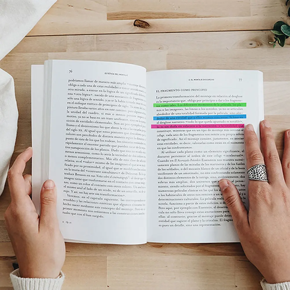 

5Sets Colorful Reading Strips for Beginners Soft Sticky Highlighter Tape Book Annotation Tabs Fluorescent Page Markers