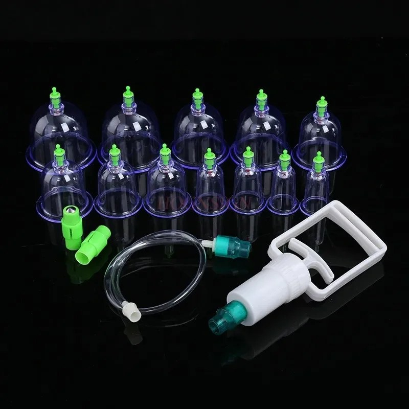 

12PCS Cups Medical Vacuum Cans Cupping Cup Cellulite Suction Cup Therapy Massage Anti-cellulite Massage Cupping Therapy Kit