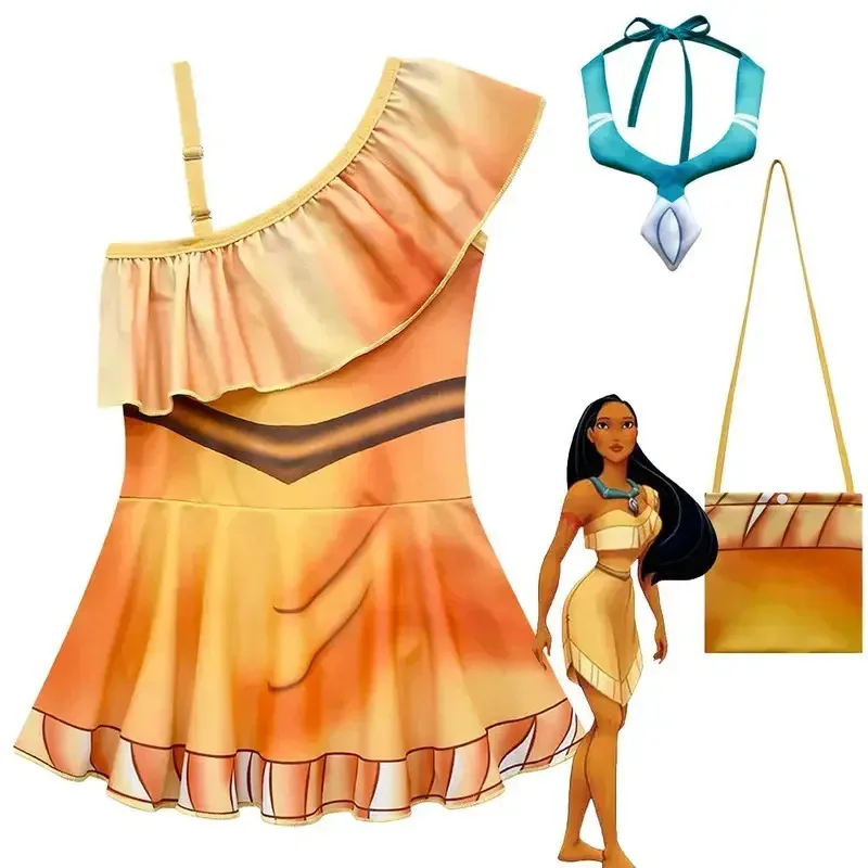 Lyou 2025 الفتيات Pocahonta فساتين ساحرة كرنفال هالوين الأطفال الأميرة بوكاهونتاس فستان قلادة عيد ميلاد Par2025 PPT ★ ★ #3