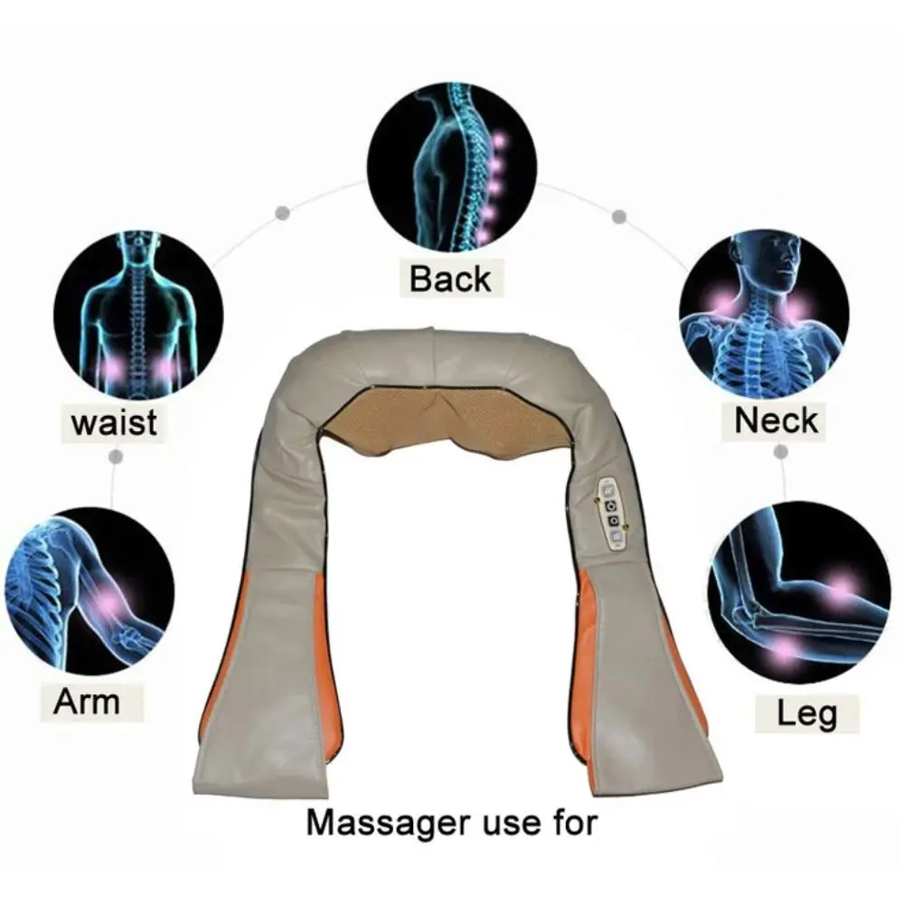 

High Quality PU Leather Electrical Massager Multifunctional Heated Neck Massager U Shape Infrared Kneading Massager Neck