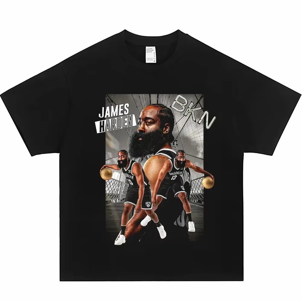 Camiseta de Baloncesto James Harden Unisex, Oversize, de Algodón Puro, Manga Corta, Estilo Dinámico, Moderna, para Guardias, Ropa Urbana a la Moda