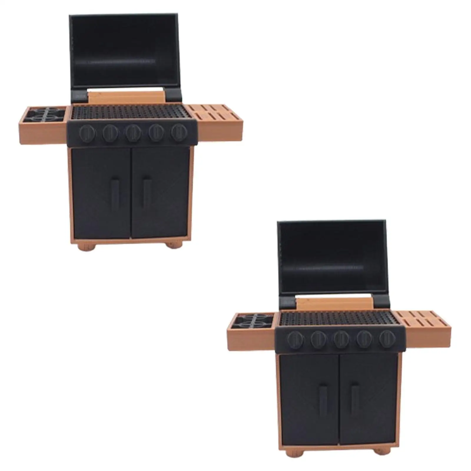 Mini grill modelo fingir jogar compacto quintal cookouts churrasqueira rack casa de boneca