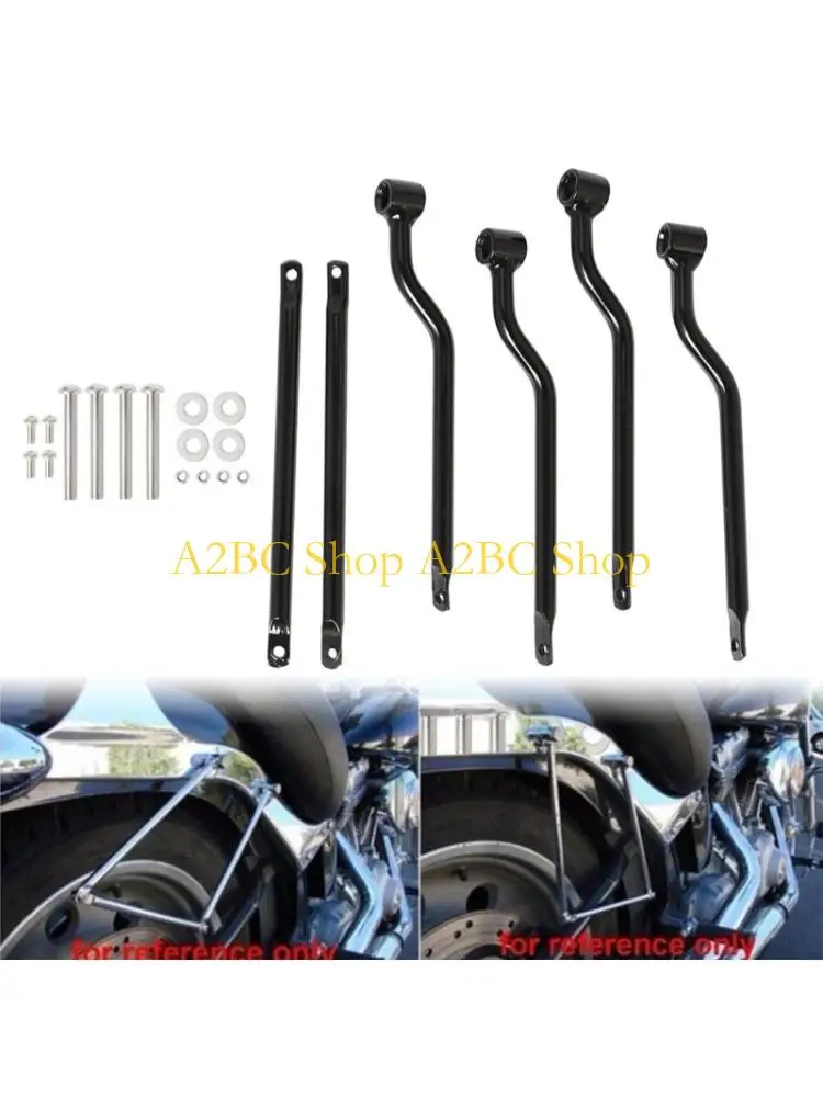 A2BC Motorcycle Saddlebag Support Bracket Stand Heavy Duty Iron Construction For Retro Customization And Secure Storage