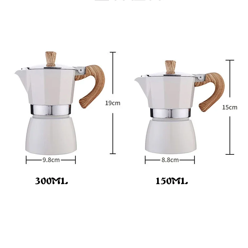 Coffee Pot Food Grade Aluminum Alloy Thickened Coffeemaking Equipment Italian Style Durable Octagonal Coffeeware