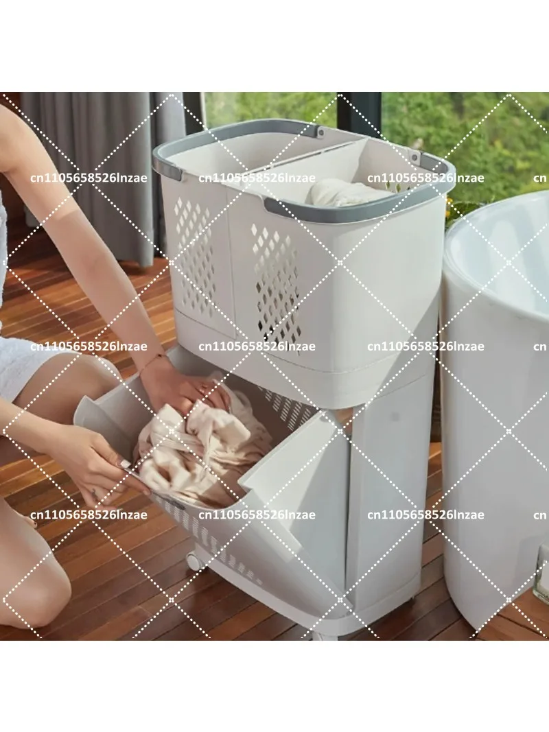 Large Capacity Multi Layer Dirty Clothes Basket for Household, Floor Standing Laundry Hamper No Punching Holes
