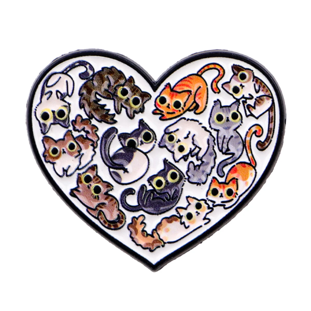 Cute Heart Cat Enamel Pin Colorful Brooch for Jackets Backpacks Lapel Badge Cat Lover Jewelry Gift for Pet Owners & Animal Fans