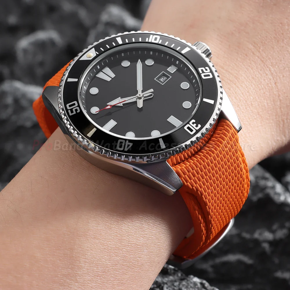 20/21/22mm FKM Rubber Watch Strap Curved End QuickRelease Silicone Watchband for Longines for Seiko Swordfish for Rolex Bracelet view 5