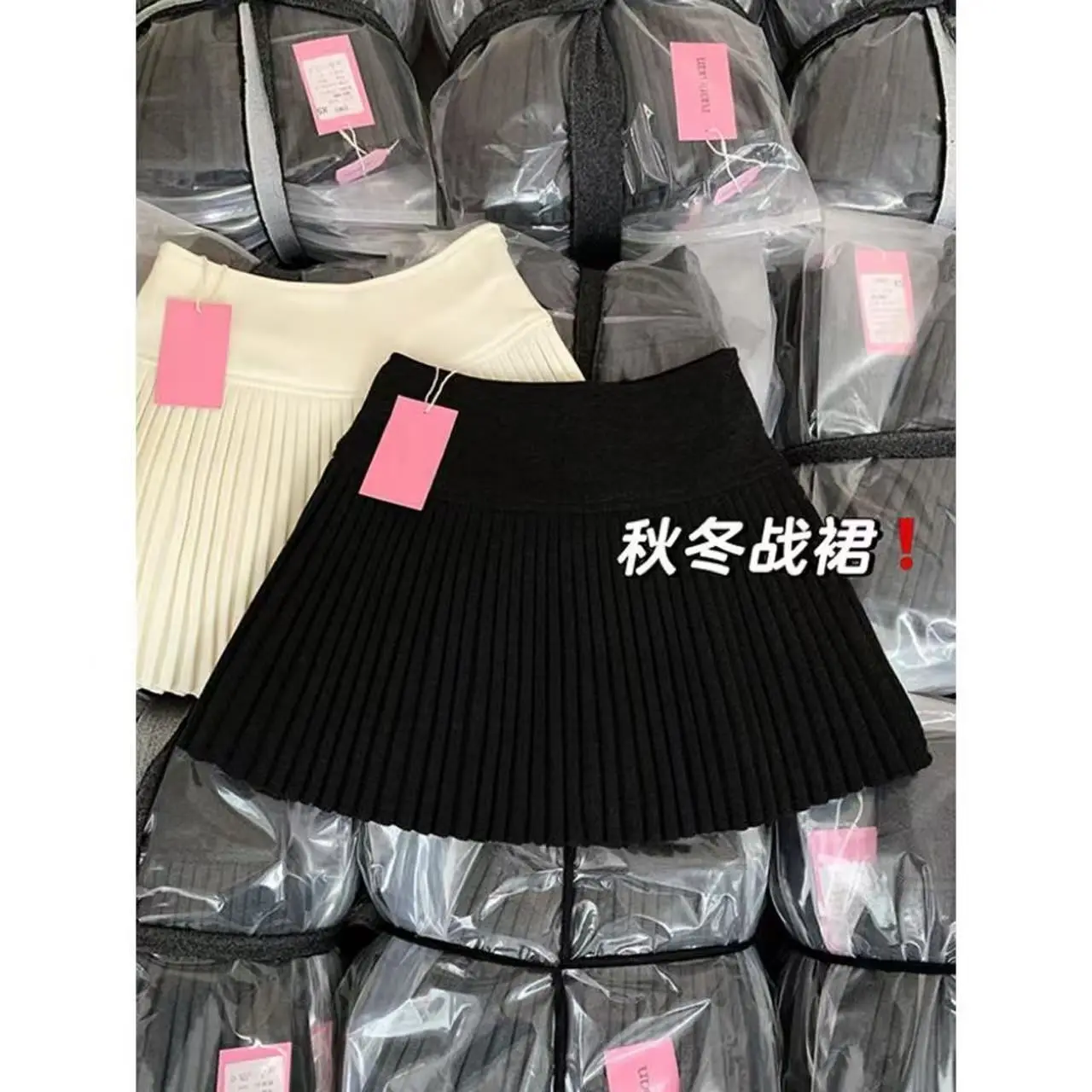 Woolen Pleated Women's Mini Skirt Autumn Winter High Waist Vintage Skirts Korean Tennis Student Casual Solid A-Line Short Skirt