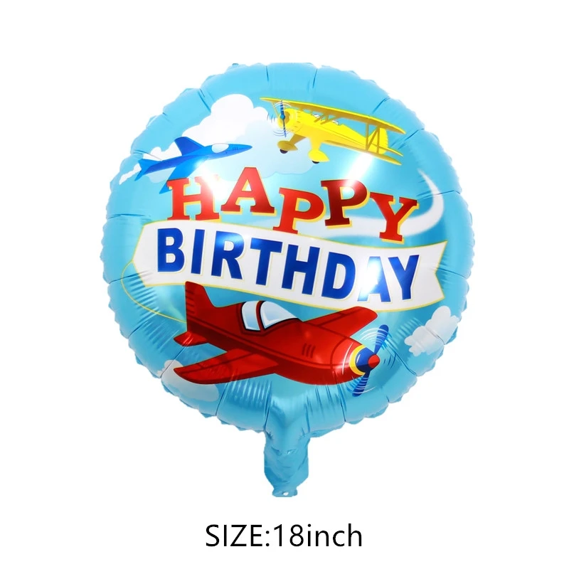 Cartoon Tank Plane Aluminum Film Balloon Boy Toy Birthday Party Baby Shower Festive Inflatable Balloon