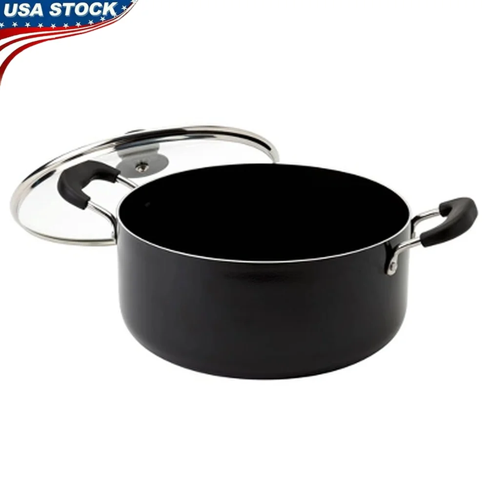 

Семейная плита 8qt, алюминиевая кастрюля с антипригарным покрытием, крышка из закаленного стекла, крутые сенсорные ручки, универсальные газовые электрические плиты для приготовления пищи