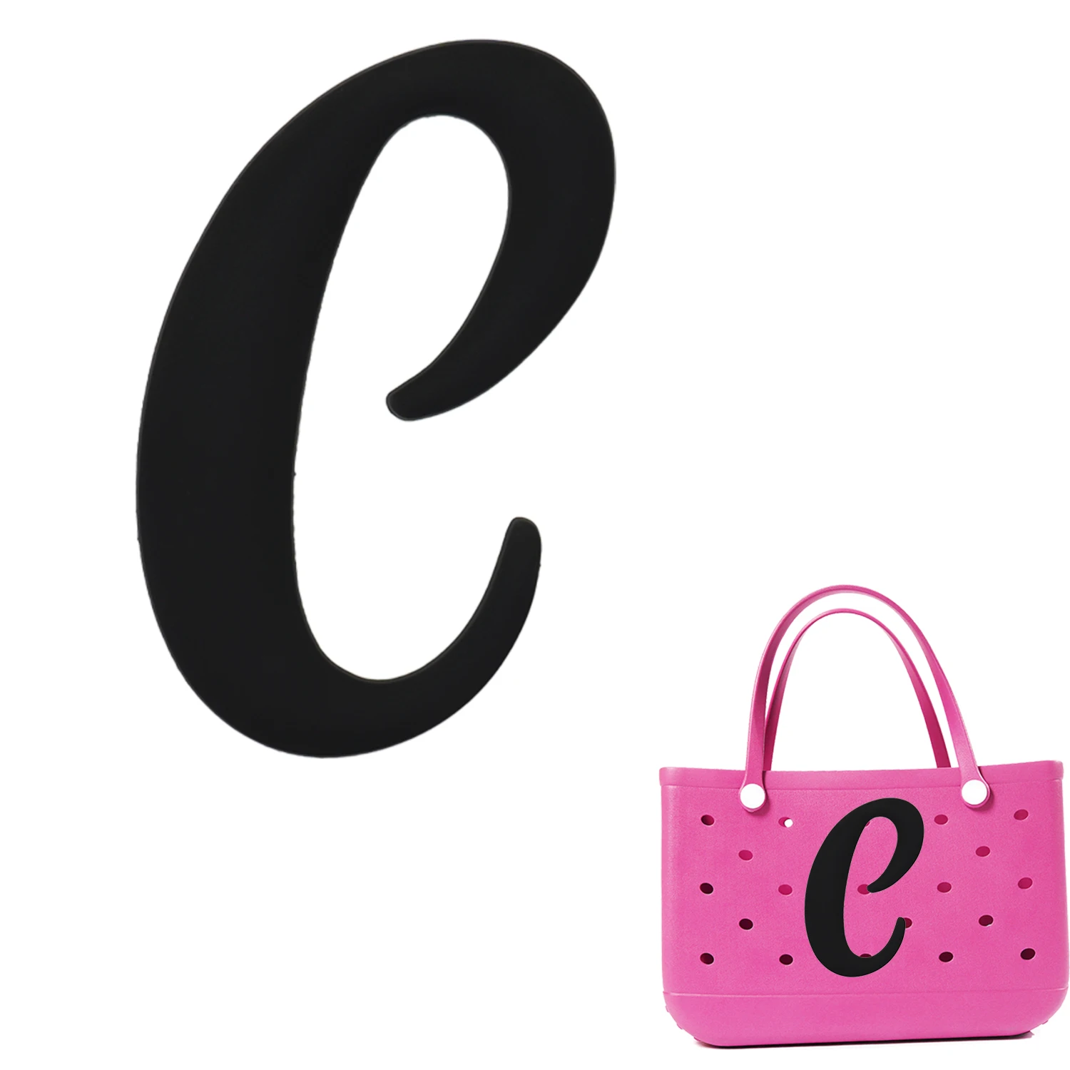 1/26pcs PVC Black Letter Decorative for with Hole Tote Bag Accessories for Girl Women Beach Hand Bag Charms Decorations Buckles