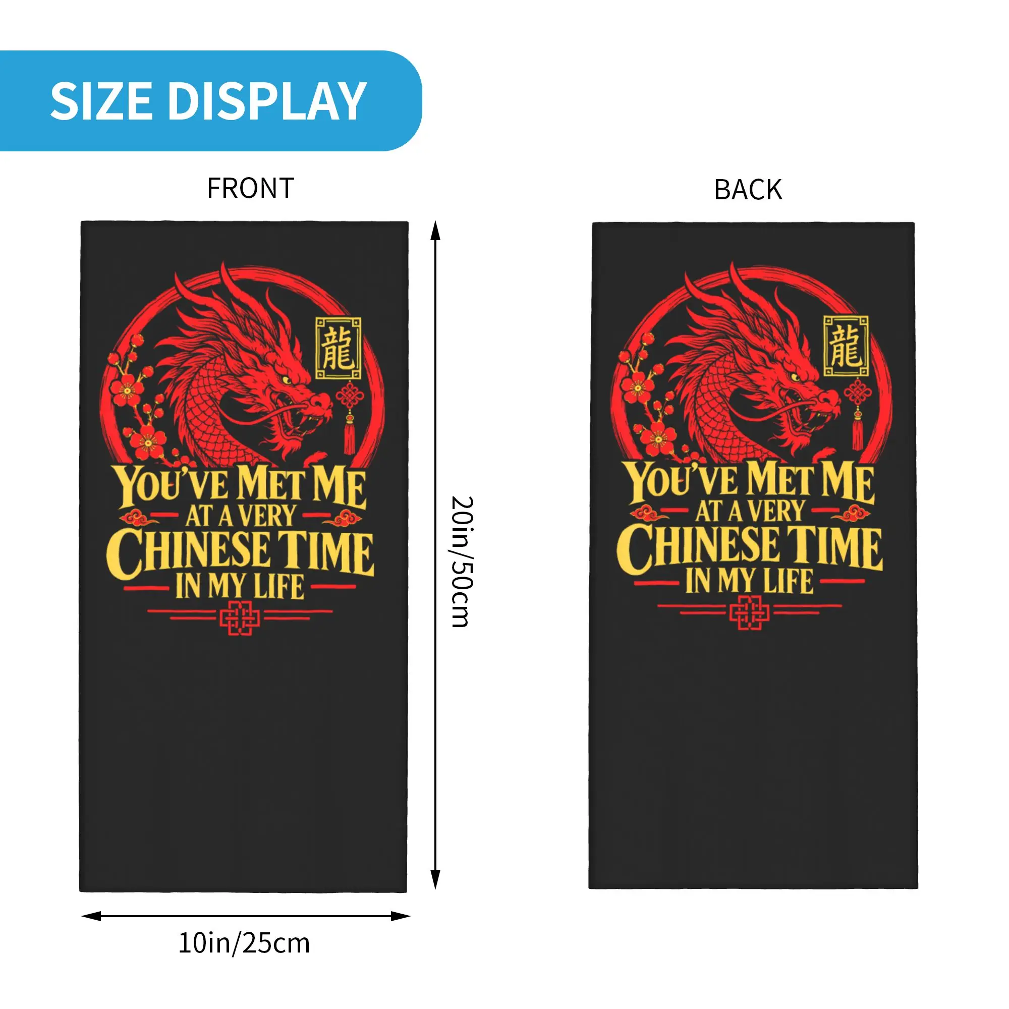 Met Me At A Very Chinese-Time Bandana Neck Cover Print Dragon Funny Balaclavas Face Mask Scarf Headwear Cycling Men Women Adult