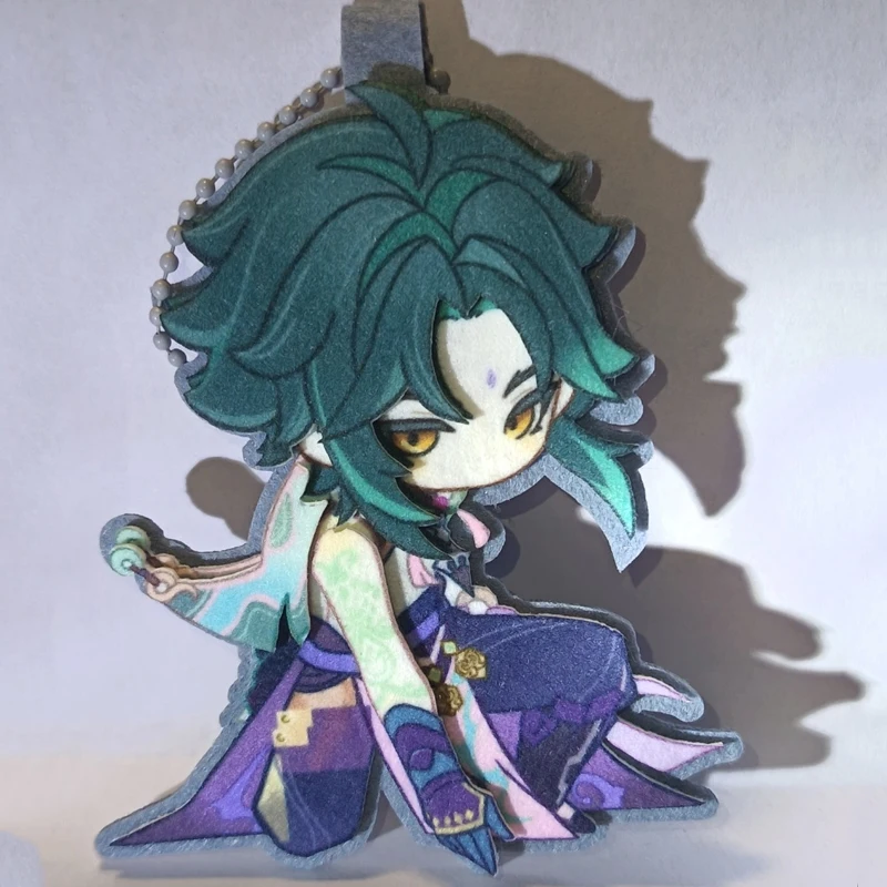 Аниме нетканый брелок с вышивкой, игра Сяо, кулон, брелок для ключей, сумка, аксессуары, подарок