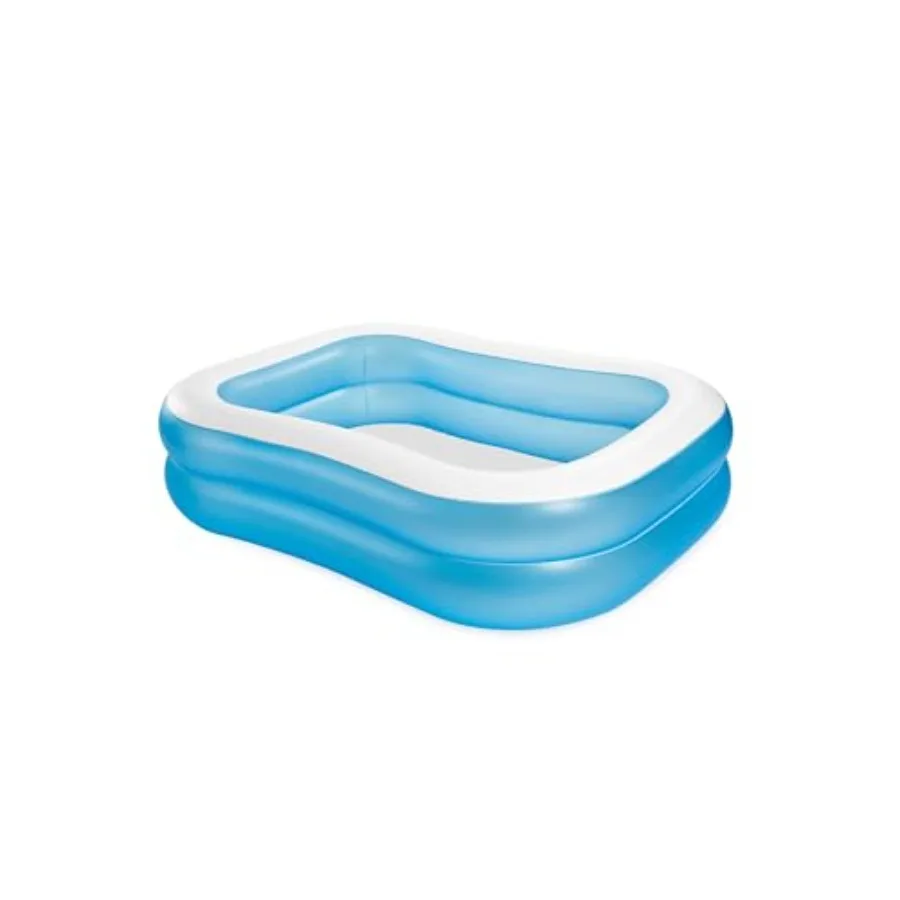

Swim Center Inflatable Family Pool for backyard use PVC material blue color 143-gallon capacity with spacious 80 x 60 x 19 dime