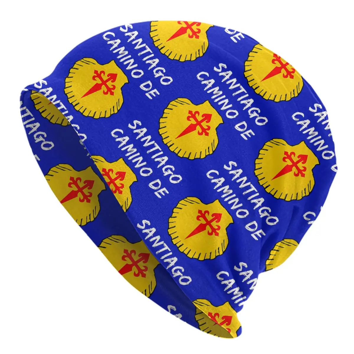 Custom Buen Camino Santiago De Compostela Print Shell Skullies Beanies Caps For Men Trend Winter Warm Knit Hat Adult Bonnet Hats