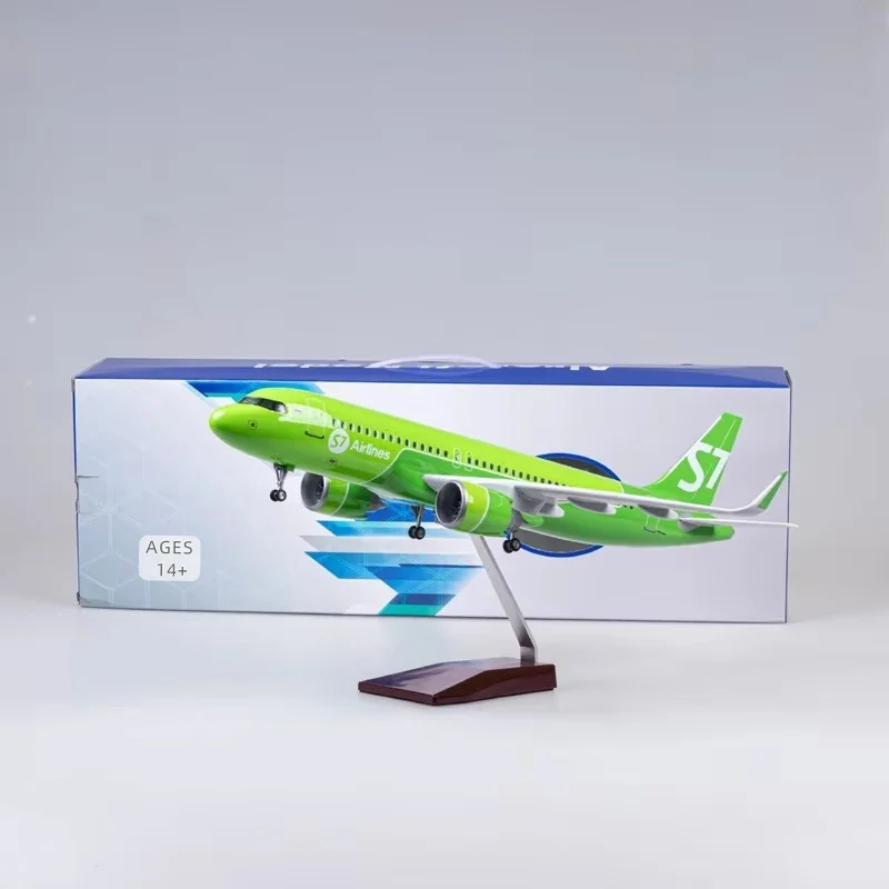 

1/80 Scale 47cm Siberia S7 Airlines A320 Neo With Lighting And Wheels Die-cast Resin Aircraft Model Collectible Display Item