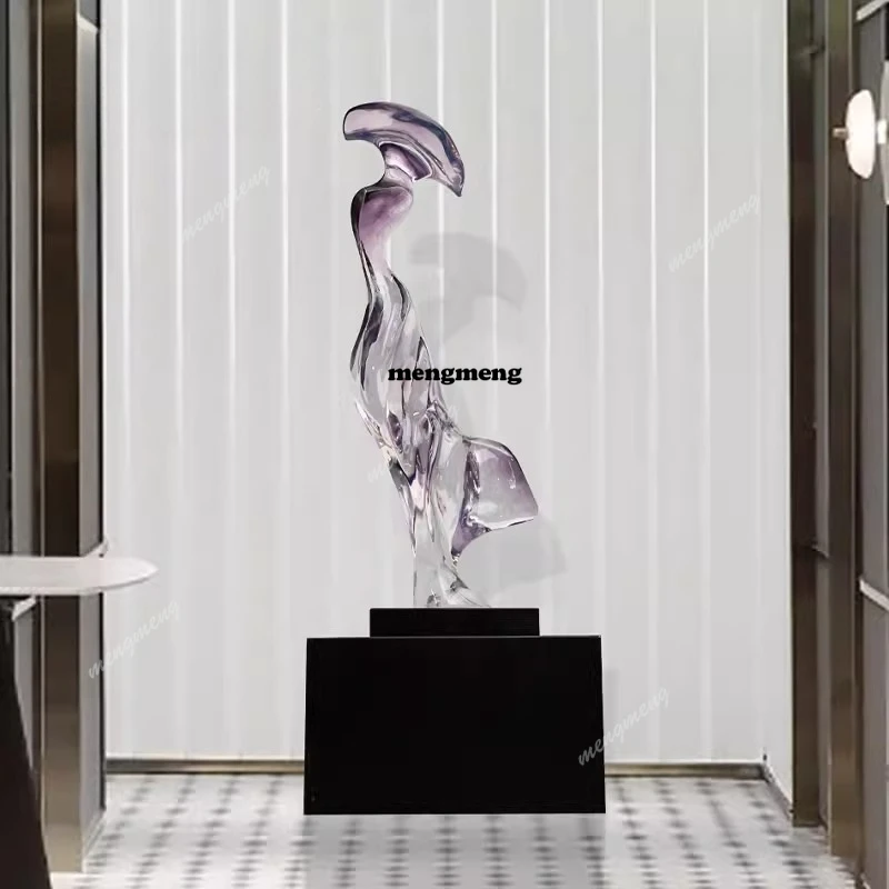 

Imitation glass transparent sculpture large floor ornament living room entrance hall hotel lobby decoration customization